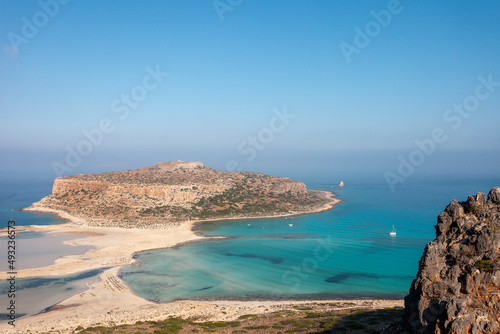 Beautiful Mediterranean Sea landscape of Balos beach on Crete island.