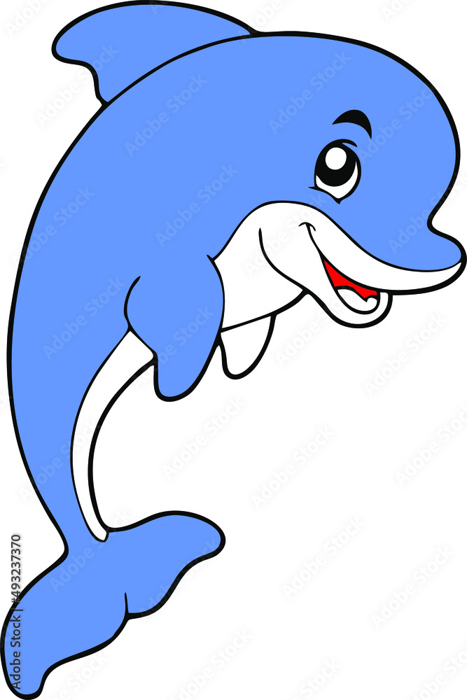 animal vector of dolphin for design and logos and icons