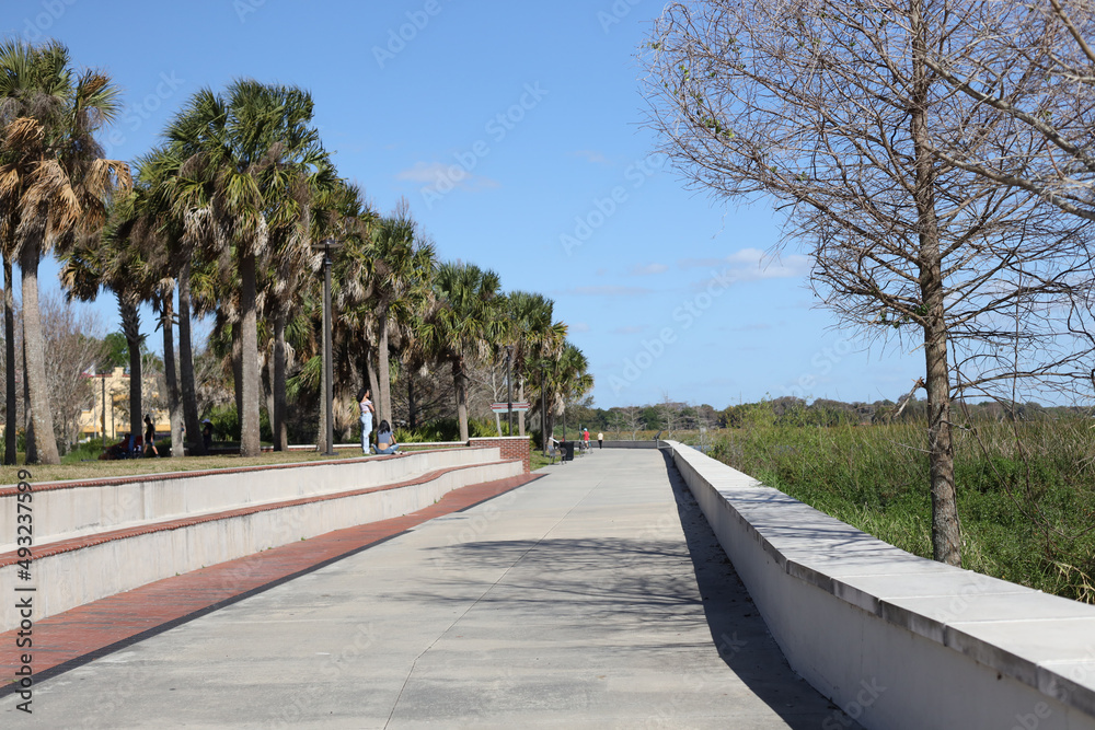 Kissimmee Lakefront Park Grassy waterfront park with walking paths, a