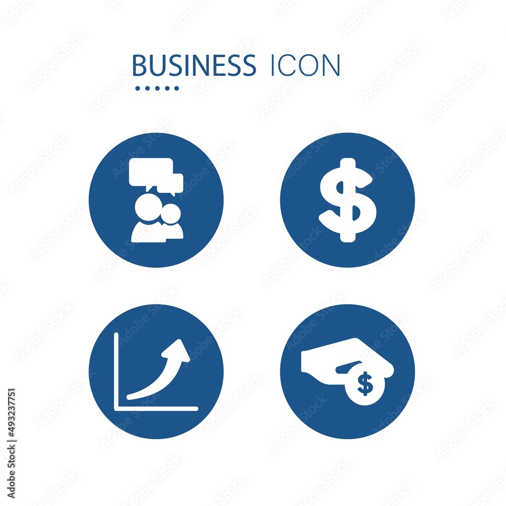 Symbol of Educational Business, Money sign, Forecast and Save money icons. Icons on blue circle shape isolated on white background. Business and finance vector illustration. Symbol of Educational Business, Money sign, Forecast and Save money icons. Icons on blue circle shape isolated on white background. Business and finance vector illustration.