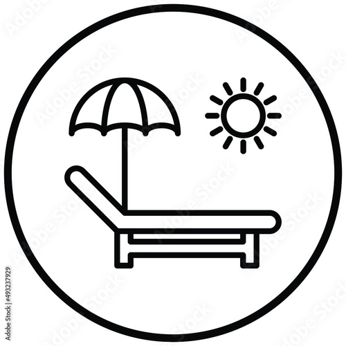 Vector Design Sun Bed Icon Style