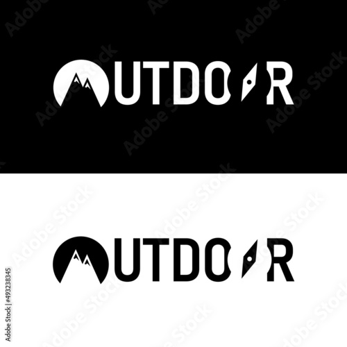 Outdoor logo modern black and white styel