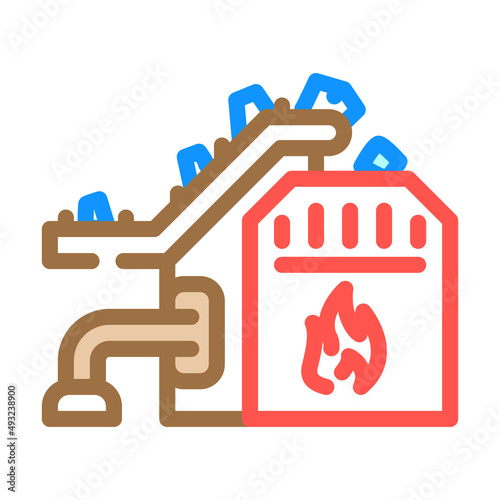 garbage incineration color icon vector. garbage incineration sign. isolated symbol illustration