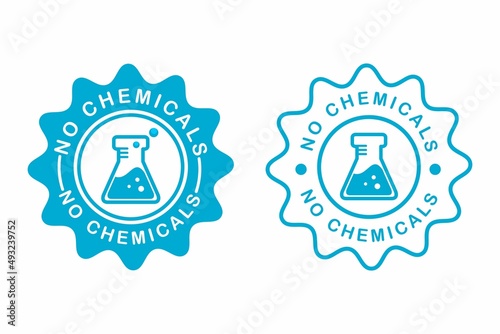 This is no chemical logo or badge vector template. Suitable for product label