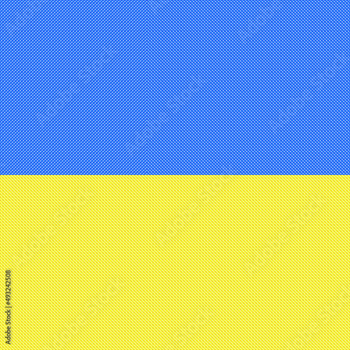 Flag of Ukraine, patriot symbolic. Embroidery. Vector illustration. National Ukrainian emblem.