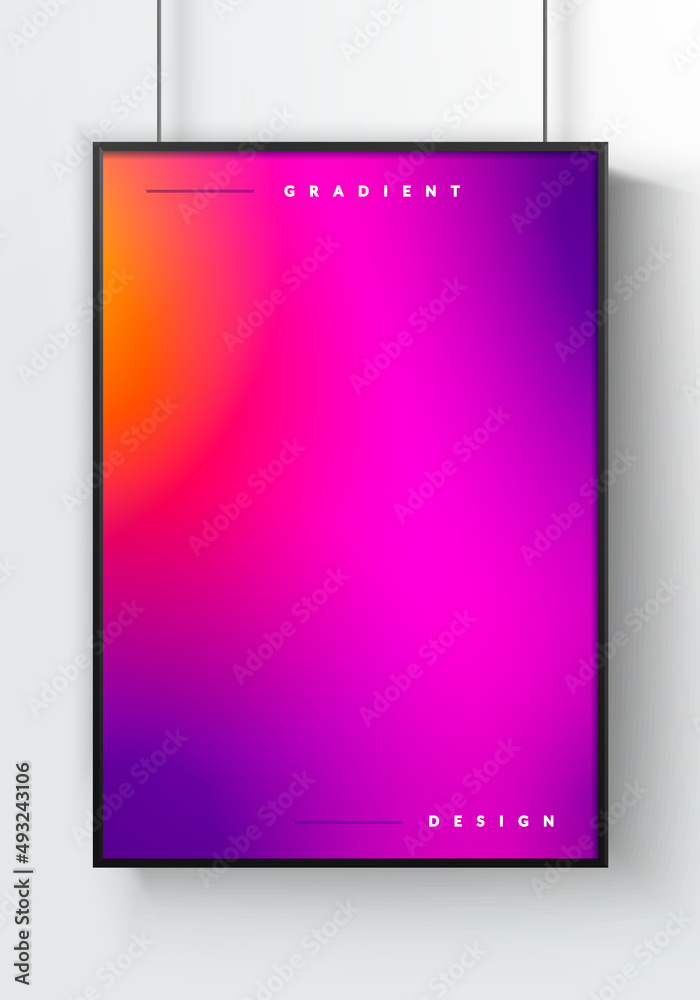 Colorful Hanging Mock Up Poster With Black Frame