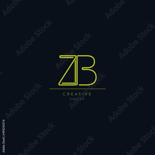 Abstract monogram logo icon letter ZB