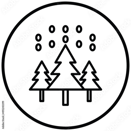Vector Design Snow Forest Icon Style