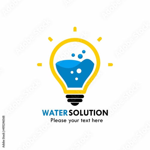 Water solution logo design template illustration.
