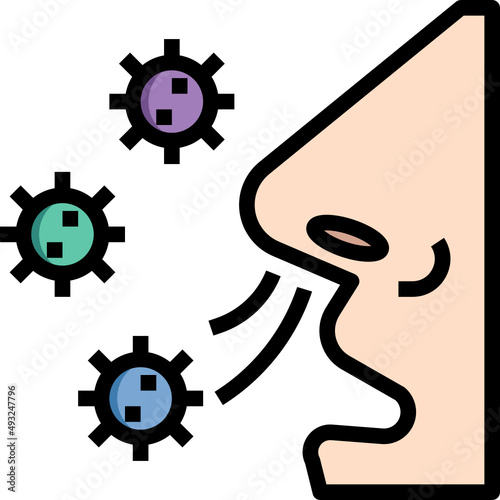 Nose breathing coronavirus icon