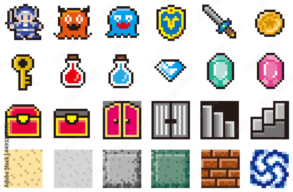 Rpg風ドット絵 ダンジョン 素材 Stock Vector Adobe Stock
