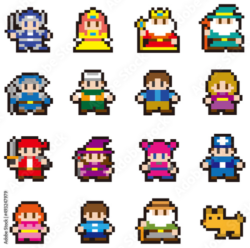 RPG風ドット絵　人物セット