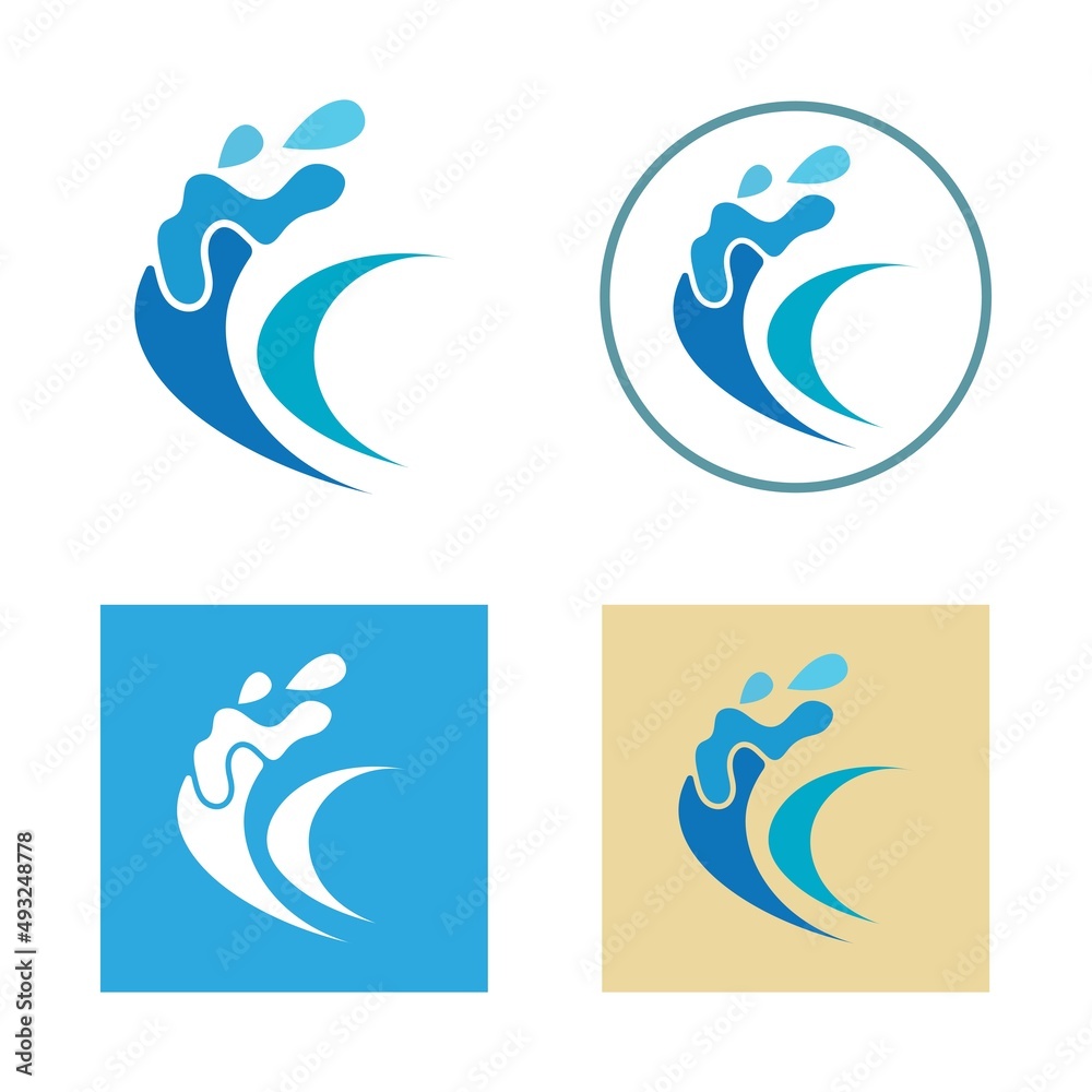 Obraz premium Water wave icon vector