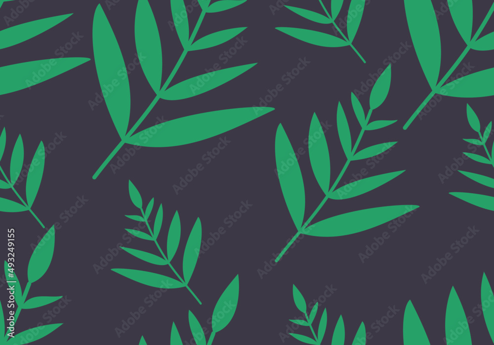 Botanical seamless pattern with leaves. Floral abstract print design for wallpaper, wrap paper or fabric. Vector hand drawn background. Botanical seamless pattern with leaves. Floral abstract print design for wallpaper, wrap paper or fabric. Vector hand drawn background.