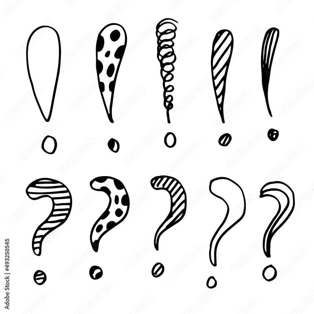 Obraz premium Image of question mark and exclamation mark icon on white background.