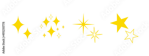 Jeu d'icônes étoile. Collection d'étoiles de forme différente. illustration vectorielle 