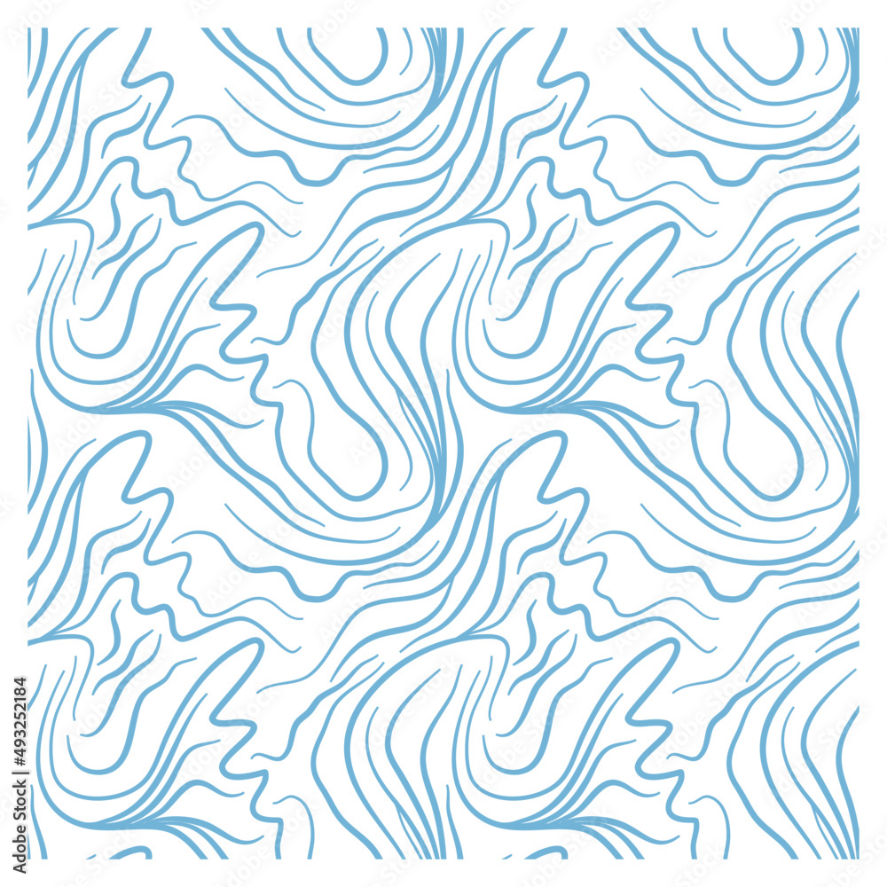 Seamless pattern with stormy waves. Design for backdrops with sea, rivers or water texture. Repeating texture. Figure for textiles. Print for the cover of the book, postcards, t-shirts. 