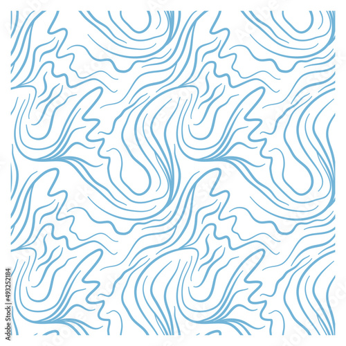 Seamless pattern with stormy waves. Design for backdrops with sea, rivers or water texture. Repeating texture. Figure for textiles. Print for the cover of the book, postcards, t-shirts. 