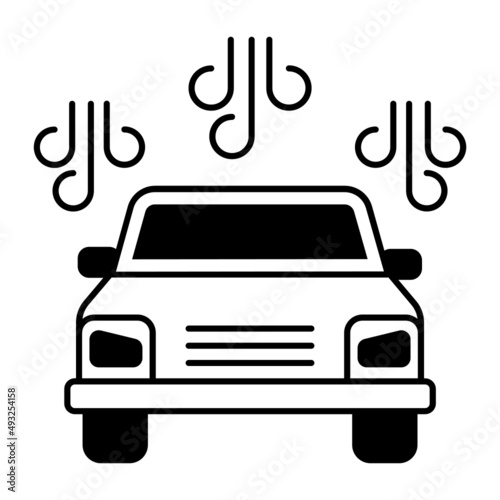 Robotic Steam Wash Vector Icon Design, covid car cleaning service Symbol, Vehicle disinfection Sign, Lorry air purifiers or ionizers stock illustration, car after odor elimination concept,
