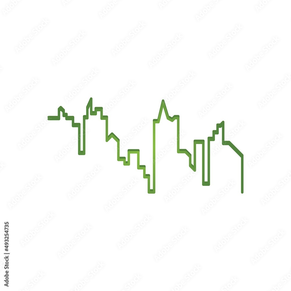 Modern City skyline illustration in flat design Modern City skyline illustration in flat design