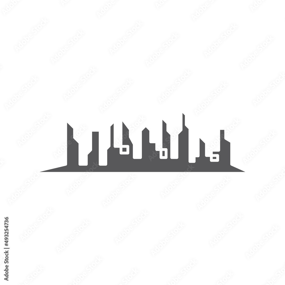 Modern City skyline illustration in flat design Modern City skyline illustration in flat design
