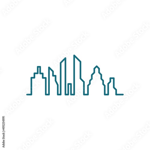 Modern City skyline illustration in flat design