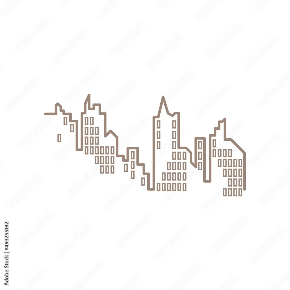 Modern City skyline illustration in flat design