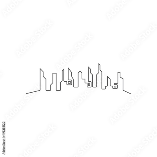 Modern City skyline illustration in flat design