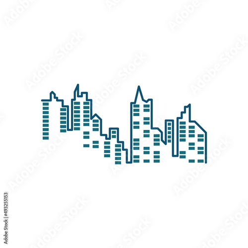 Modern City skyline illustration in flat design