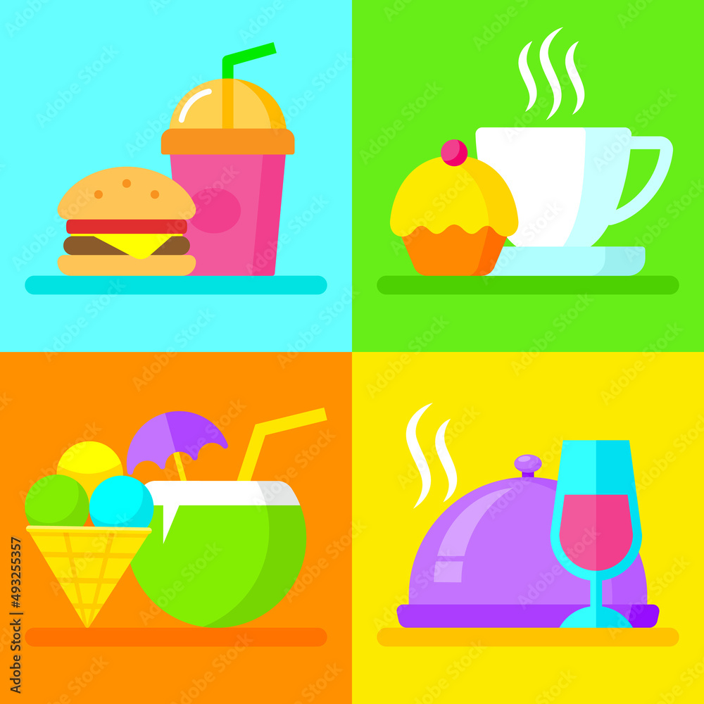 Set of food illustration. Vector illustration Set of food illustration. Vector illustration