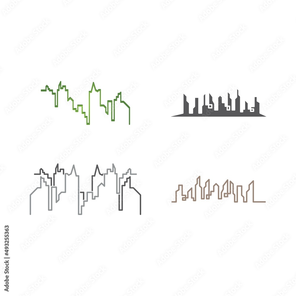 Modern City skyline illustration in flat design Modern City skyline illustration in flat design