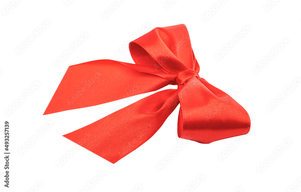 Beautiful red bow on a white background. Beautiful red bow on a white background.