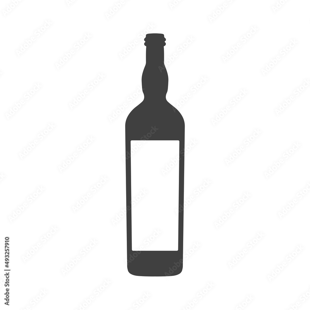 Wine bottle with label isolated on white background. Wine bottle with label isolated on white background.