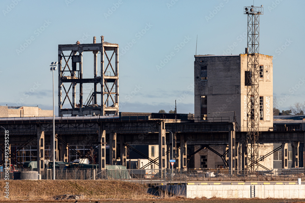 abandoned ruined damaged old factory