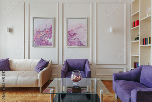 close-up of the place for conversation with comfortable chairs and coffee table