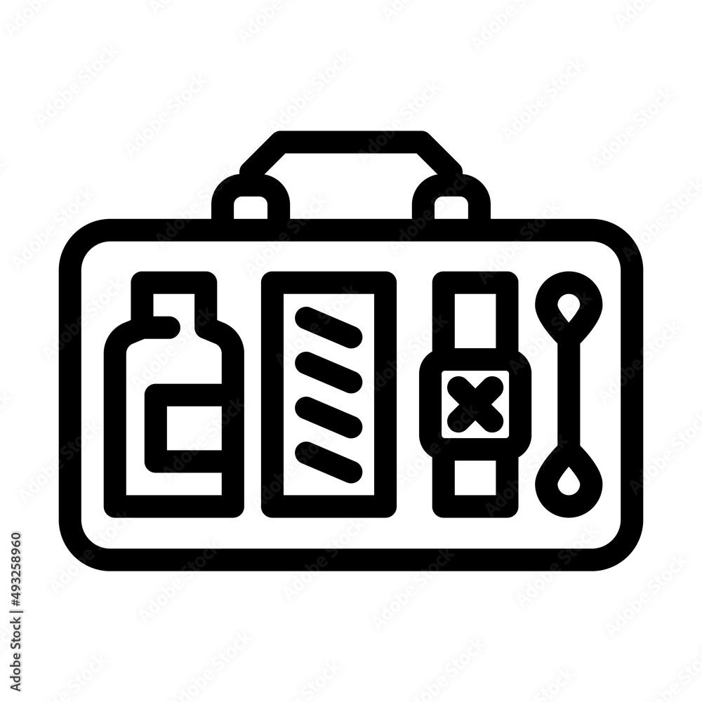 first aid kit line icon vector. first aid kit sign. isolated contour symbol black illustration first aid kit line icon vector. first aid kit sign. isolated contour symbol black illustration