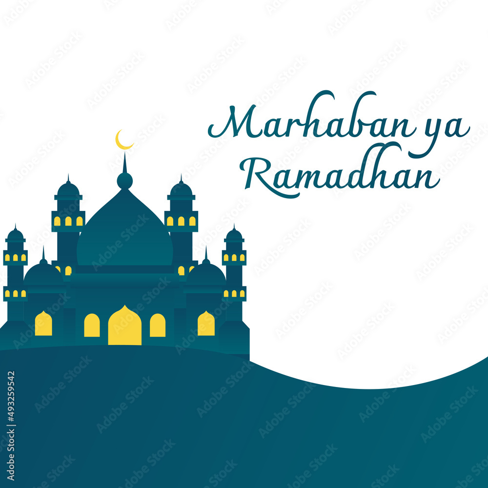 Banner for use during event Ramadhan. Marhaban ya Ramadhan.