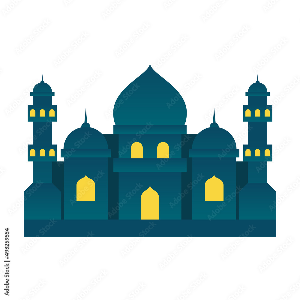 Illustration vector graphic of Mosque with flat stye.
