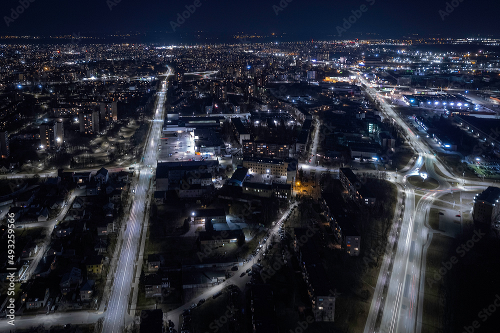 Naklejka premium Night city