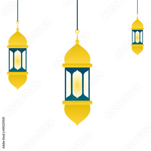 Illustration vector graphic of Arabic Lantern flat style isolated on white background.