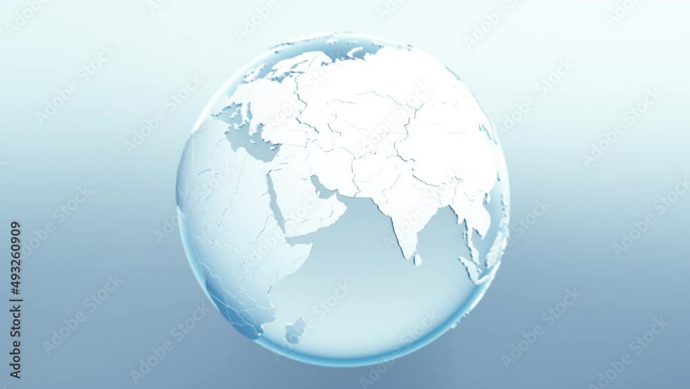 Earth - spinning globe isolated on blue background. 3d 4K HD video. Earth - spinning globe isolated on blue background. 3d 4K HD video.