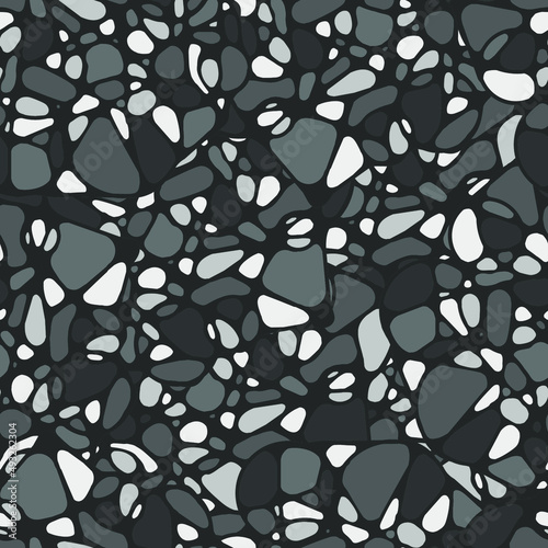 gray seamless vector pattern with chaotic spots. unusual endless background picture.
