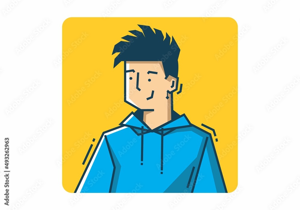 Stiff guy with standing hair