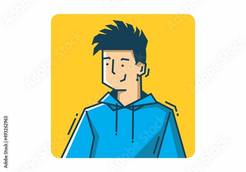 Stiff guy with standing hair