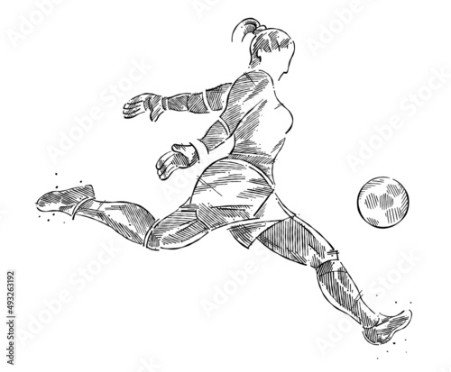 Drawing of a woman's goalkeeper