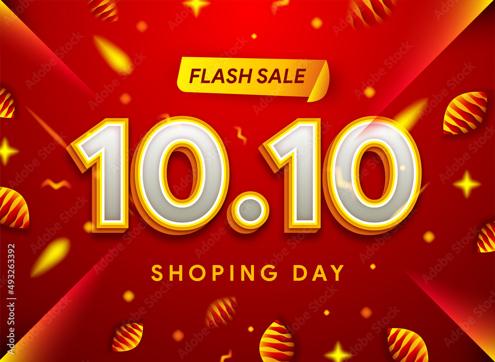 Global shopping world sales day poster on red background advertising