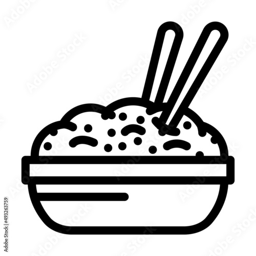 chinese food line icon vector. chinese food sign. isolated contour symbol black illustration