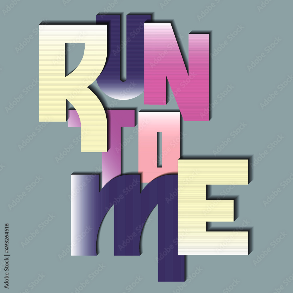 run to me. beautiful vector lettering with unique handwritten letters. can be used in the design of t-shirts, bags, stickers run to me. beautiful vector lettering with unique handwritten letters. can be used in the design of t-shirts, bags, stickers