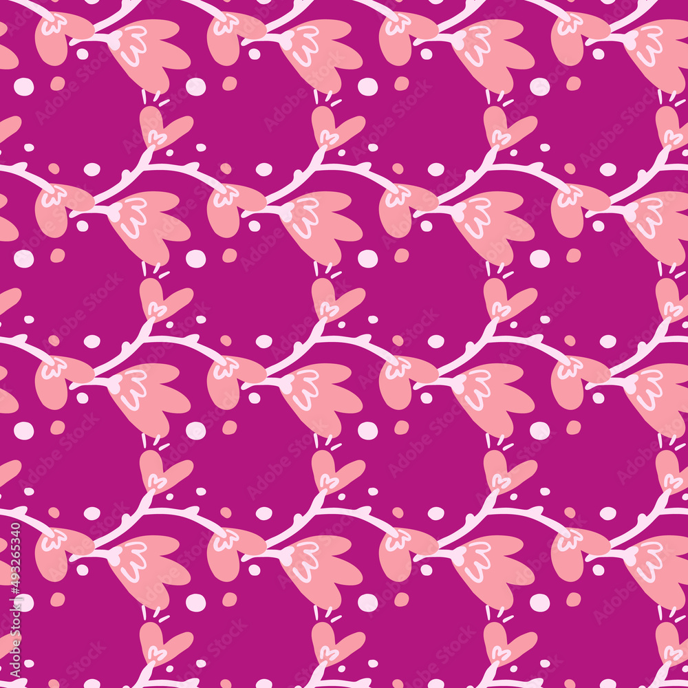 Abstract flowers seamless pattern.