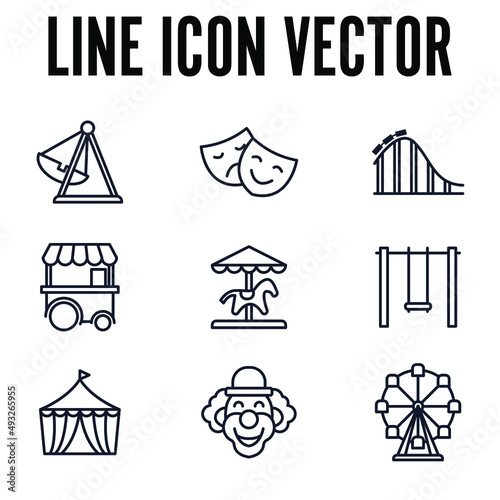Amusement Park set icon symbol template for graphic and web design collection logo vector illustration